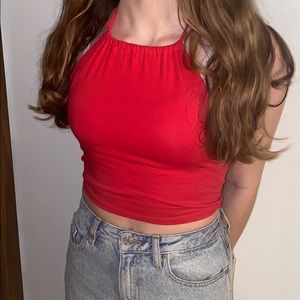 red summer crop top